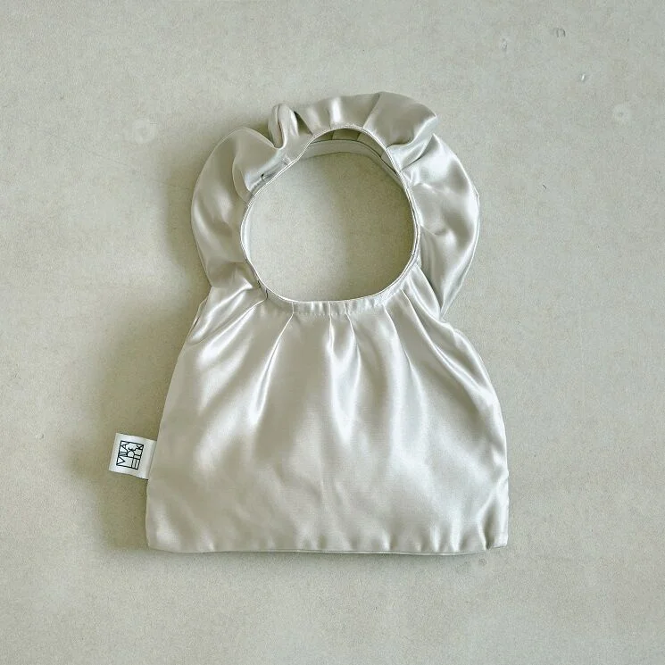 silk frill tote bag (2colors/S,M) 真絲 髮圈 袋