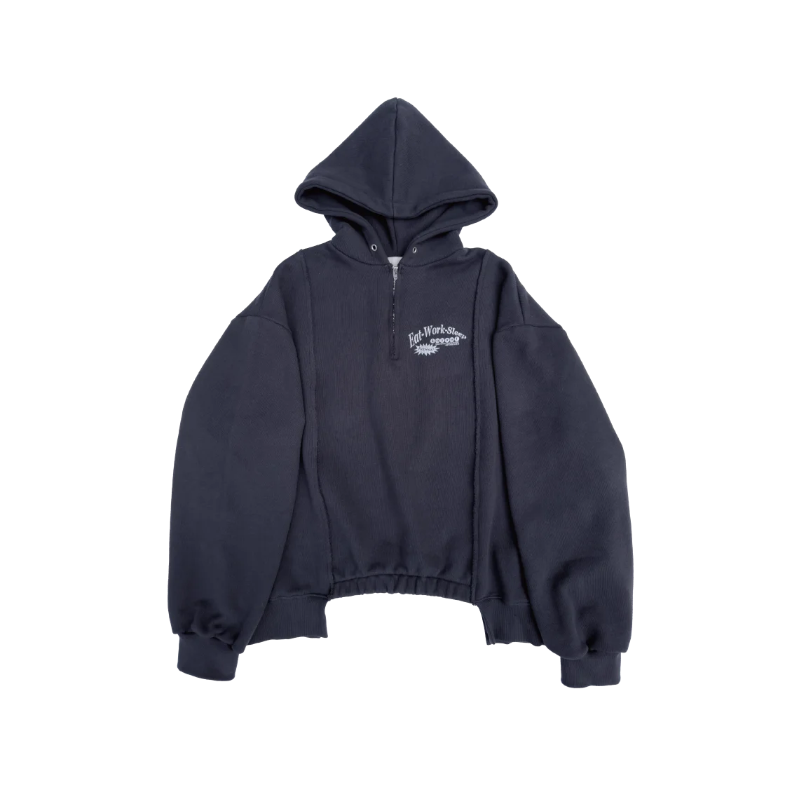 HALF ZIP HOODIE-NAVY
