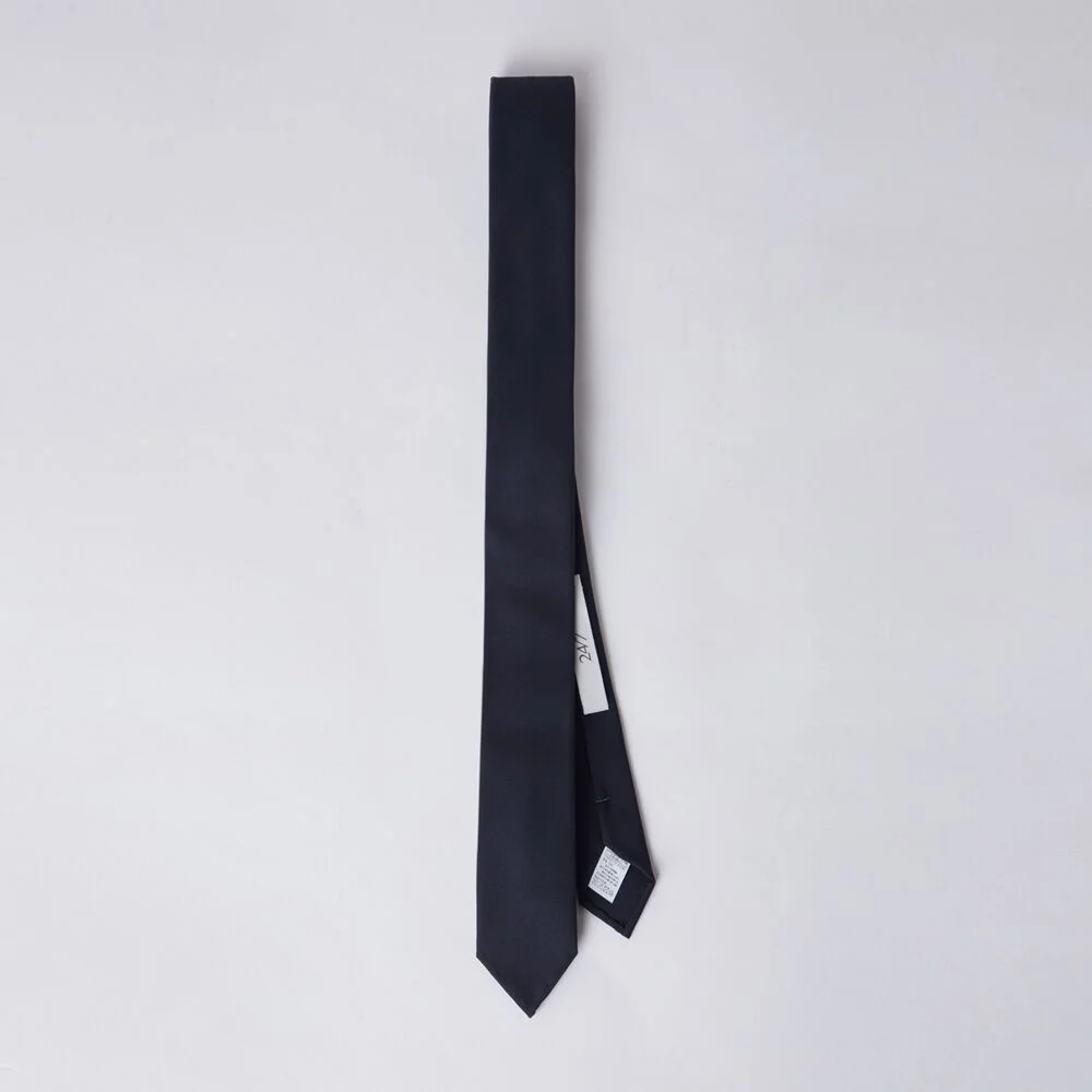 WOOLEN SLIM TIE DARK NAVY (247)