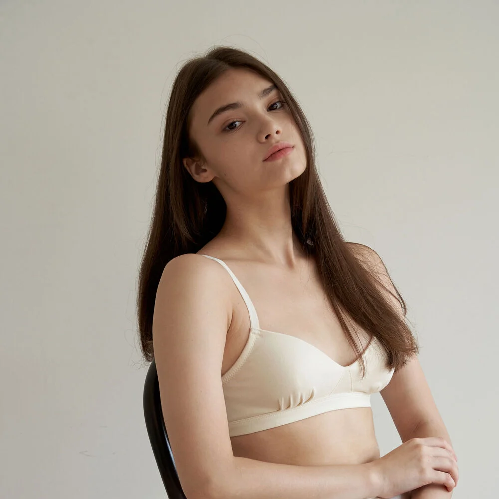 Organic Cotton Bralette (有機棉 細褶 Bralette)