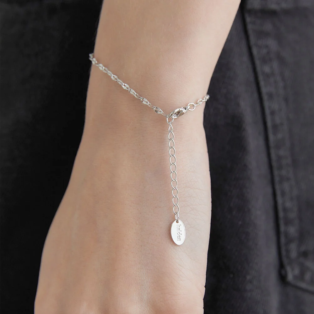 thin chain loop bracelet (W006_silver)