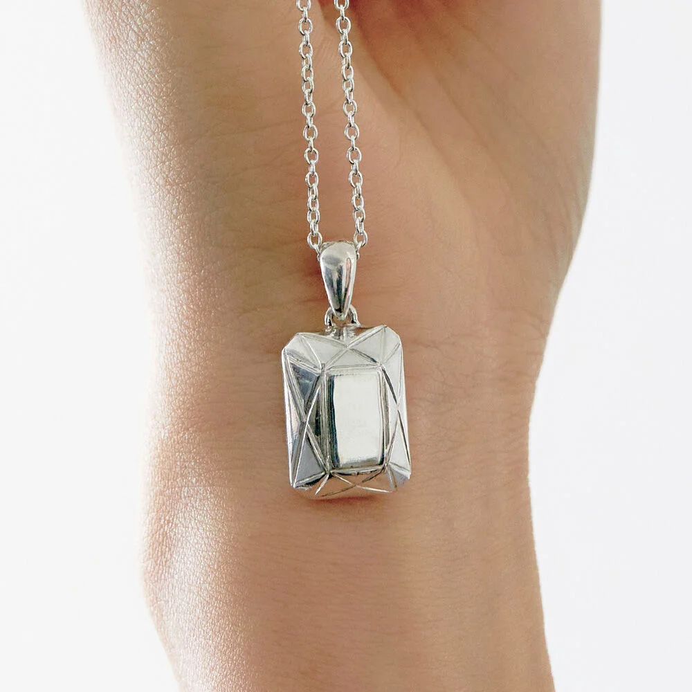 Emerald cut necklace