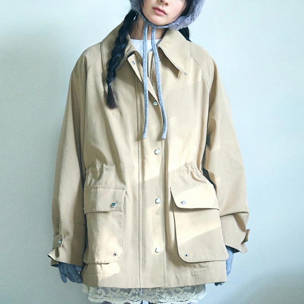 BIG COLLAR JACKET - BEIGE