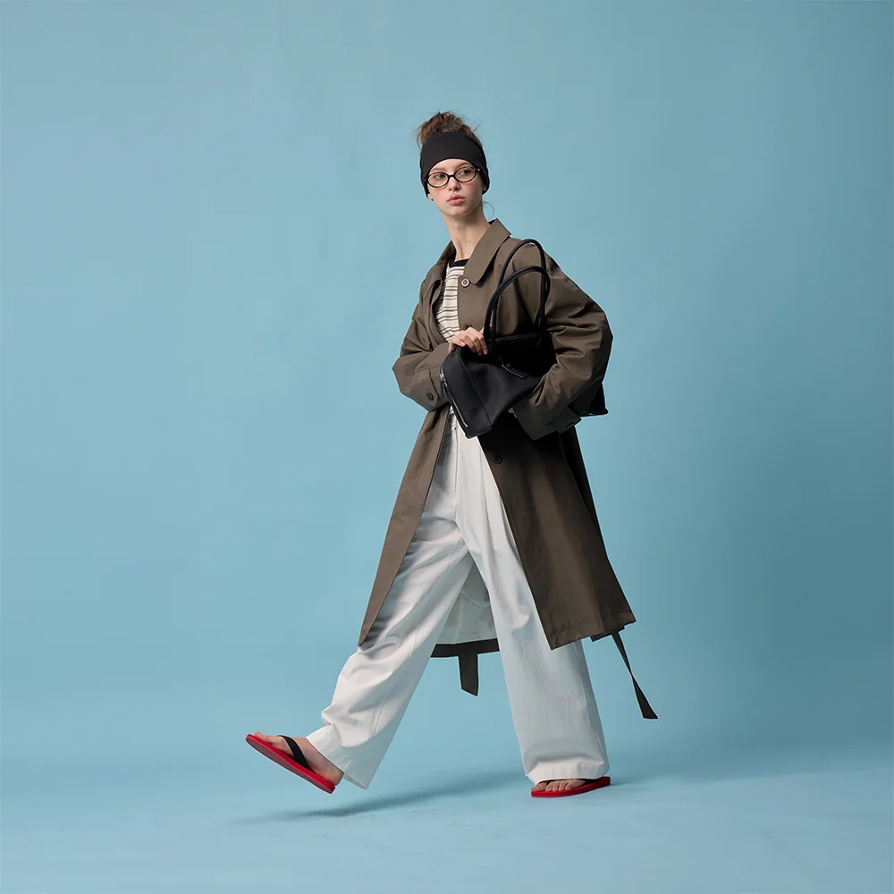 Heritage Hidden Trench Coat (Deep Khaki Brown)