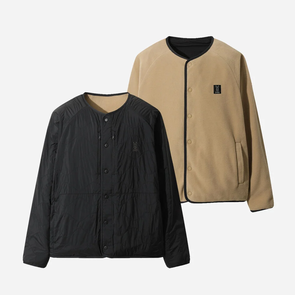 River Wave 雙面穿 絎縫 外套(BLACK)