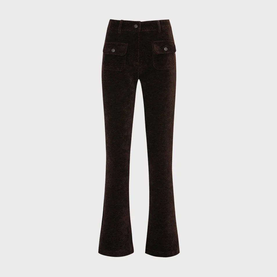 Linda Boots Cut Corduroy Pants (Brown)