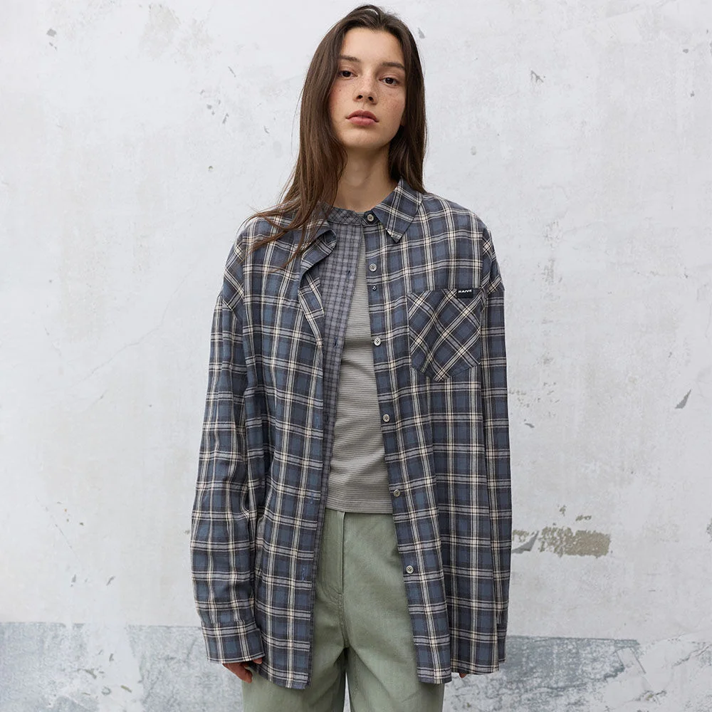 Layered Check Shirts in Charcoal VW6AB913-9E