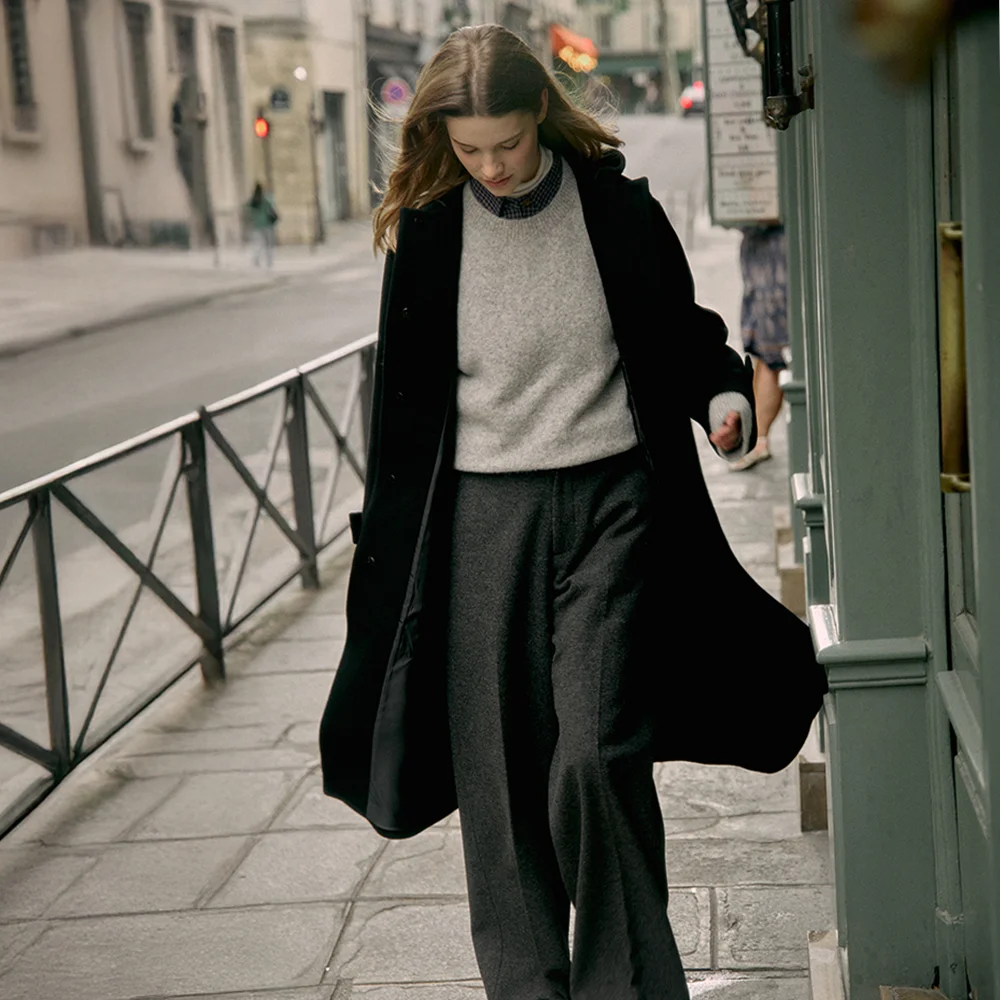 Wool Blended Chiot Pants Charcoal