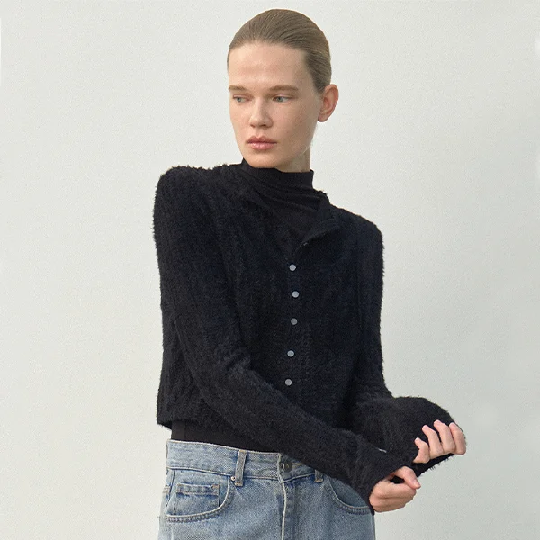 SNOW BLUR PIN TUCK BLOUSE(BL-4282)