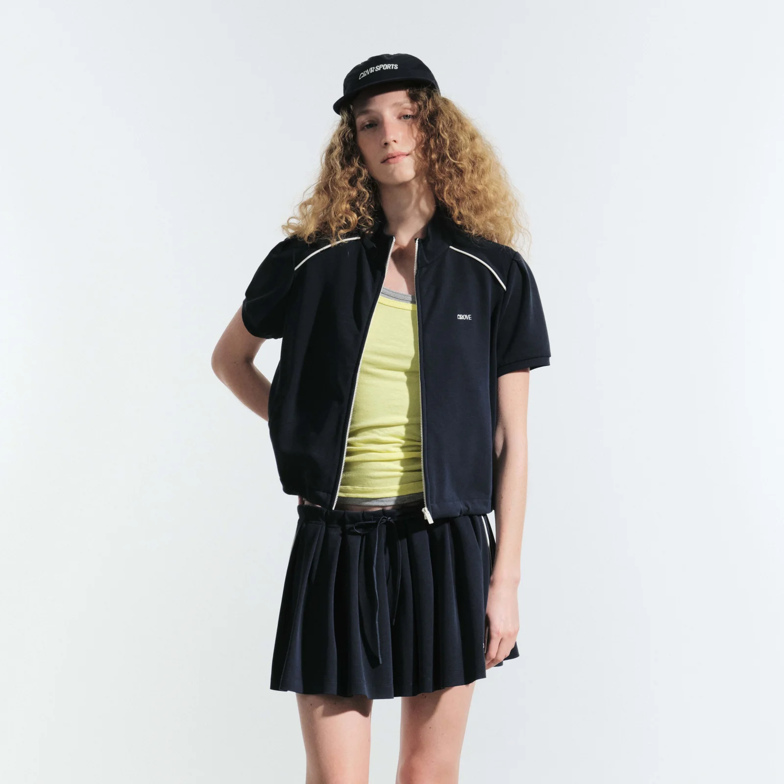 MIST ZIP-UP JUMPER (NAVY)