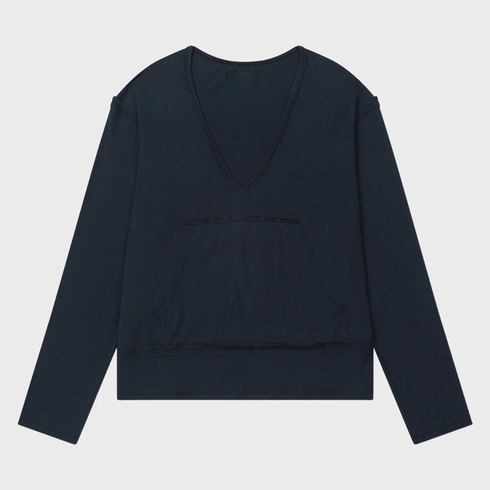 RAW V LONG SLEEVE IN NAVY