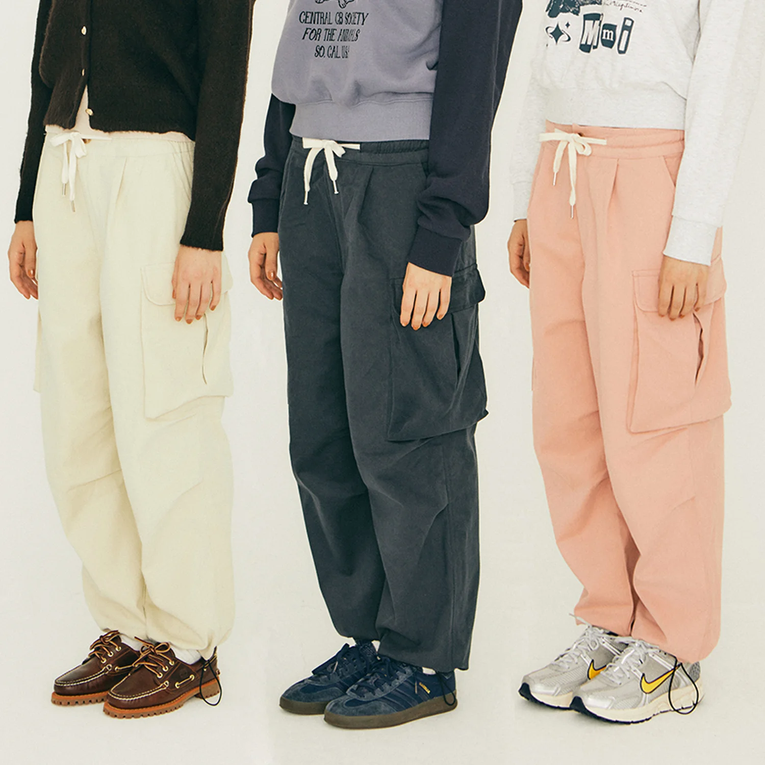 FILLE WIDE CARGO PANTS(3color)