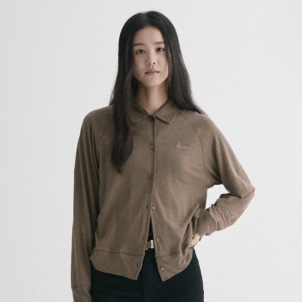 YOUNE KARA BUTTON CARDIGAN (KHAKI)