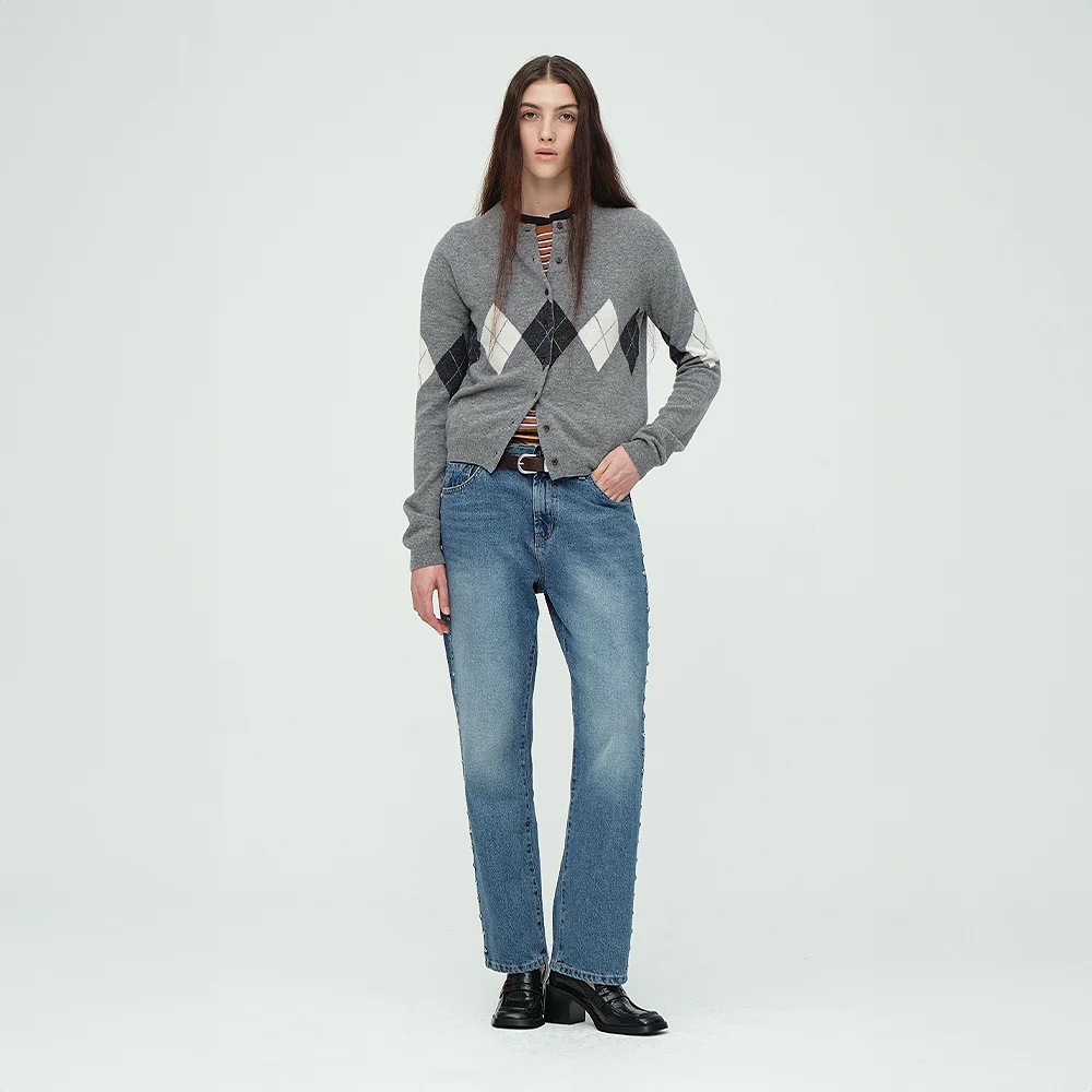 STUD INDIGO DENIM PANTS_blue