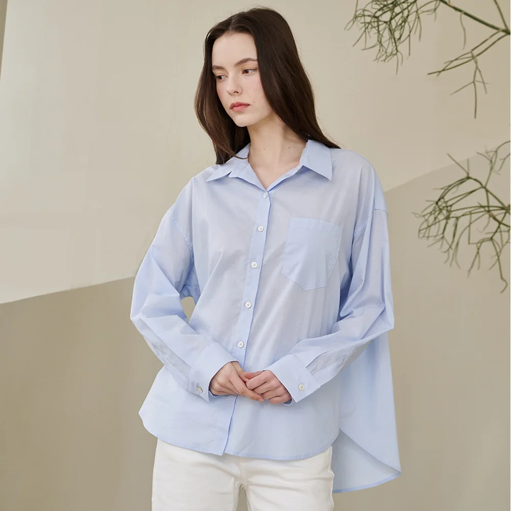必備款 棉質恤衫 - 天藍色 / Essential Cotton Shirts - Sky Blue