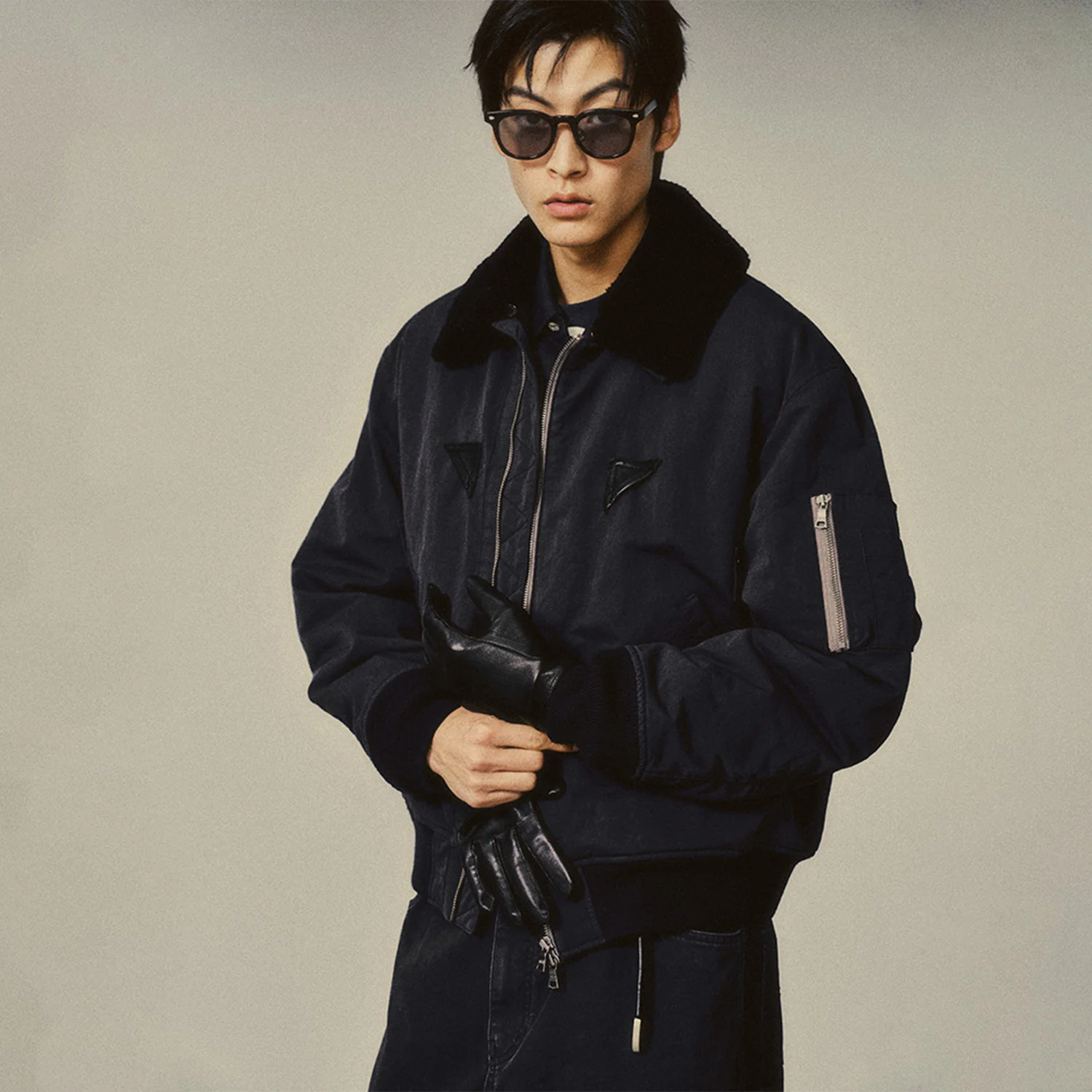 Washed B-15 Bomber Jacket_ Faded Black