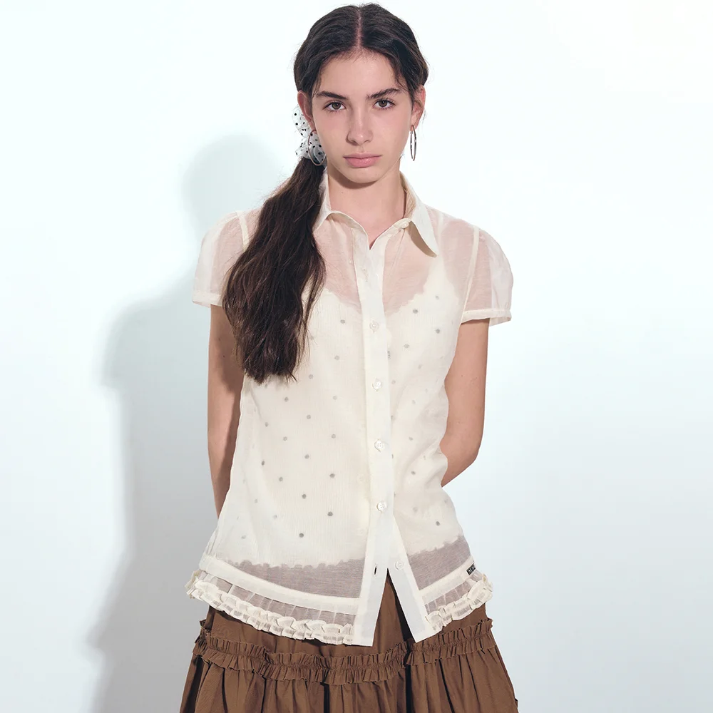 FRILL COLLAR SEE-THROUGH BLOUSE_CREAM