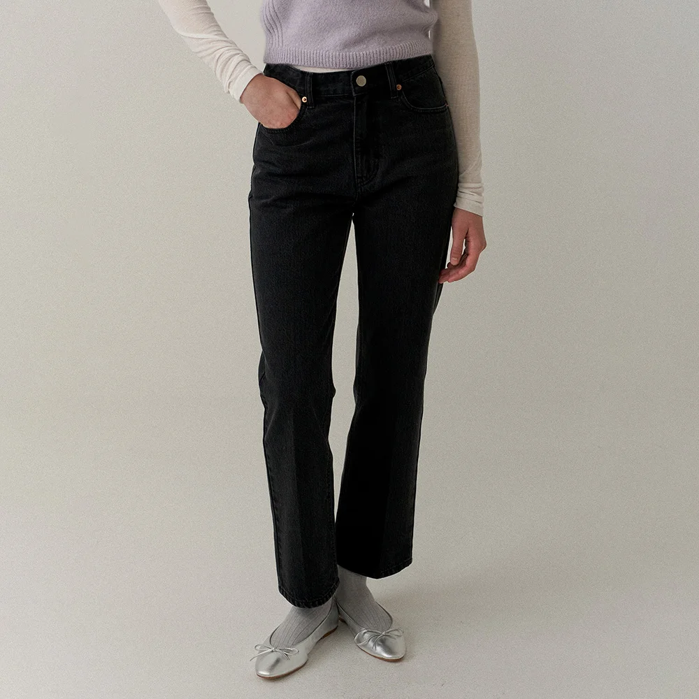 classic cropped jeans (black)