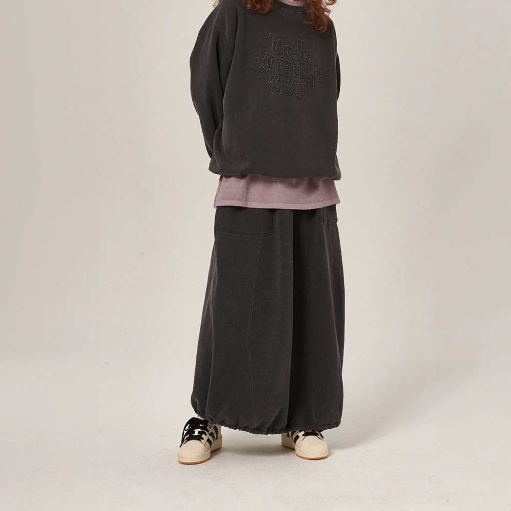 Hava Patchwork Pigment Sweatskirt Charcoal
