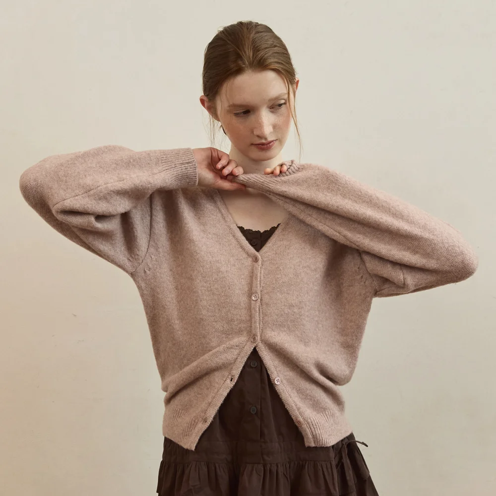 Essential soft v neck cardigan - 7color