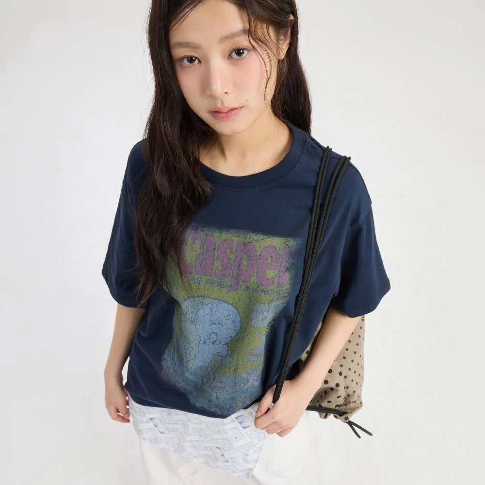 Casper Graphic Loose Fit Short Sleeve T-Shirt (dark navy) LATAX26900NYD