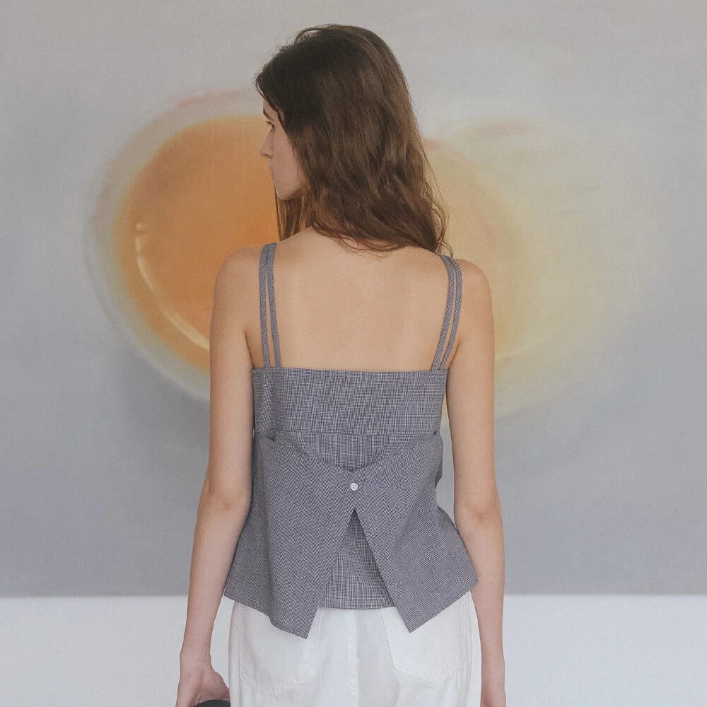 Double strap Sleeveless top _Navy