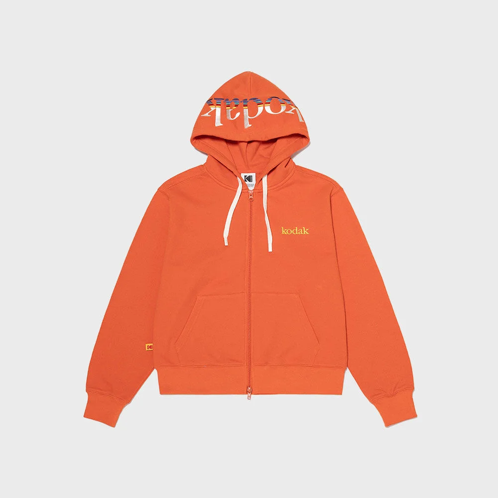 彩虹 大標誌 連帽衫 拉鏈 女裝 ORANGE