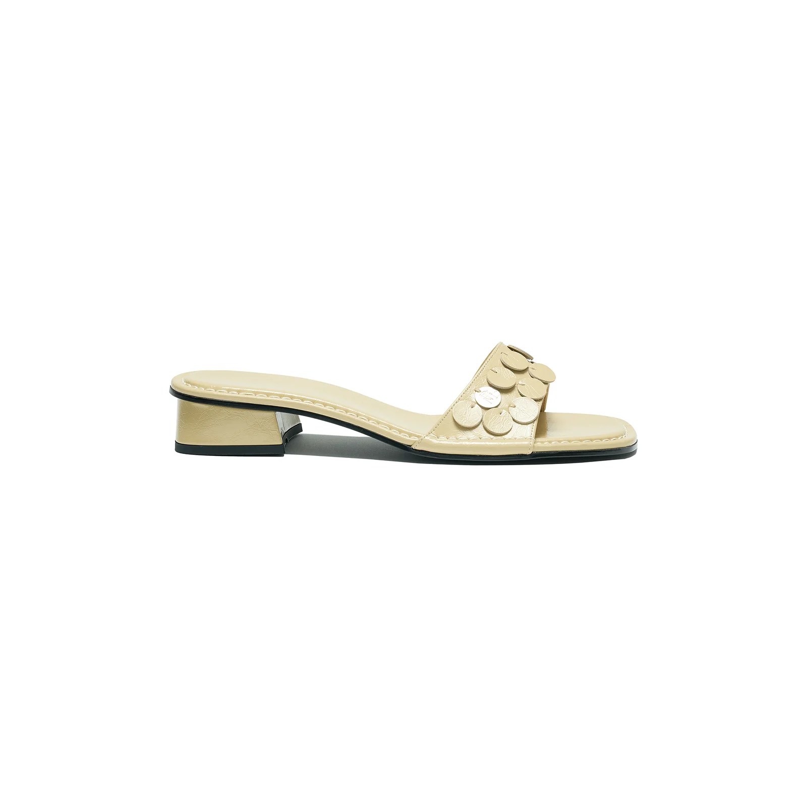 LEATHER SEQUIN MULES_BUTTER