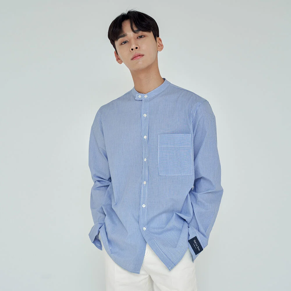 COMFORT NON-COLLAR ST SHIRTS BLUE