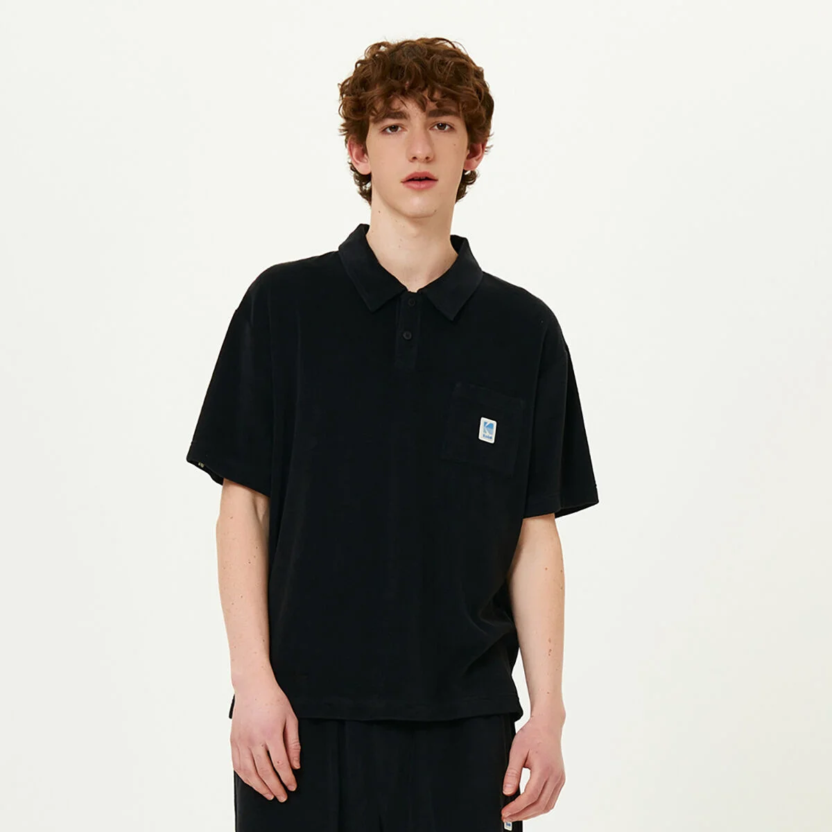 毛圈布 Polo T恤 BLACK