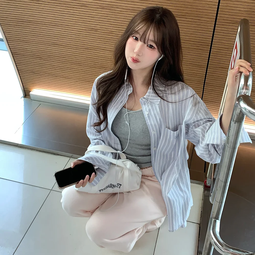 Elodie Stripe Shirt_Light Blue