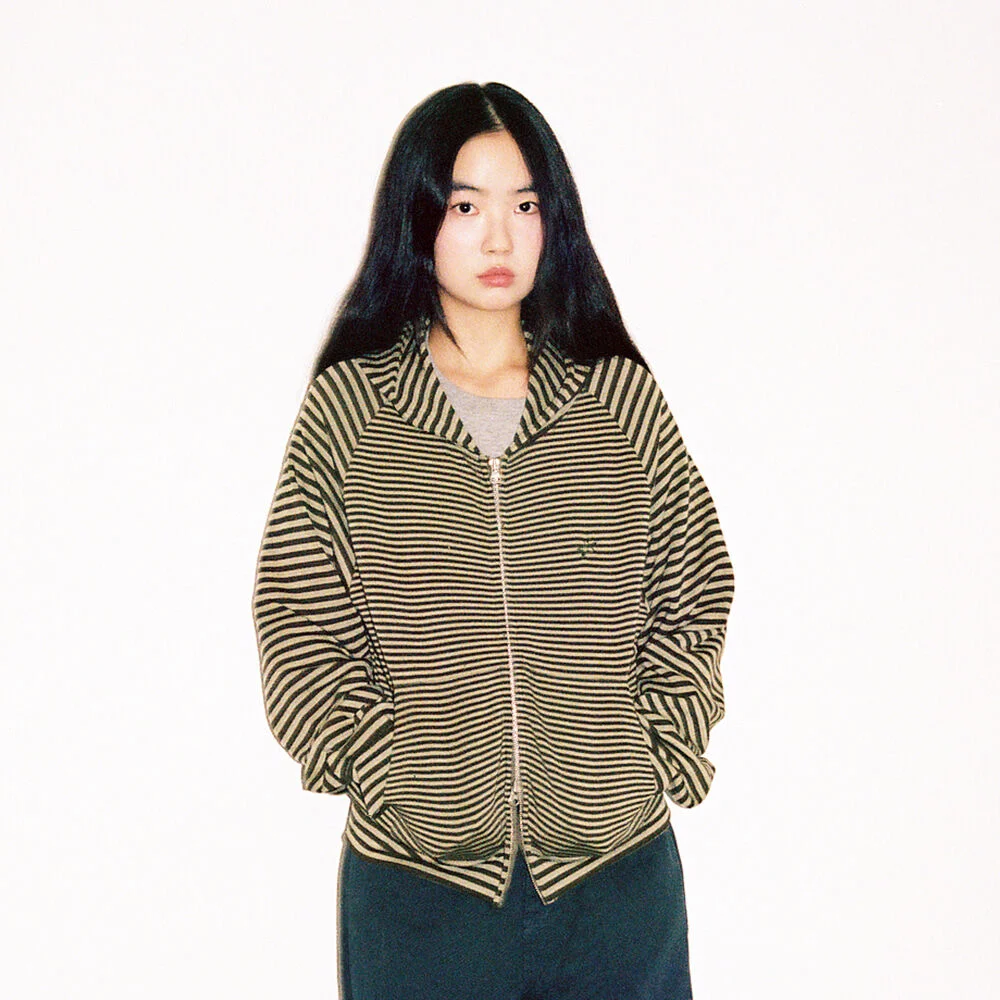 STAR LOGO ST HOOD ZIP UP_KHAKI(IK2FFFM483A)