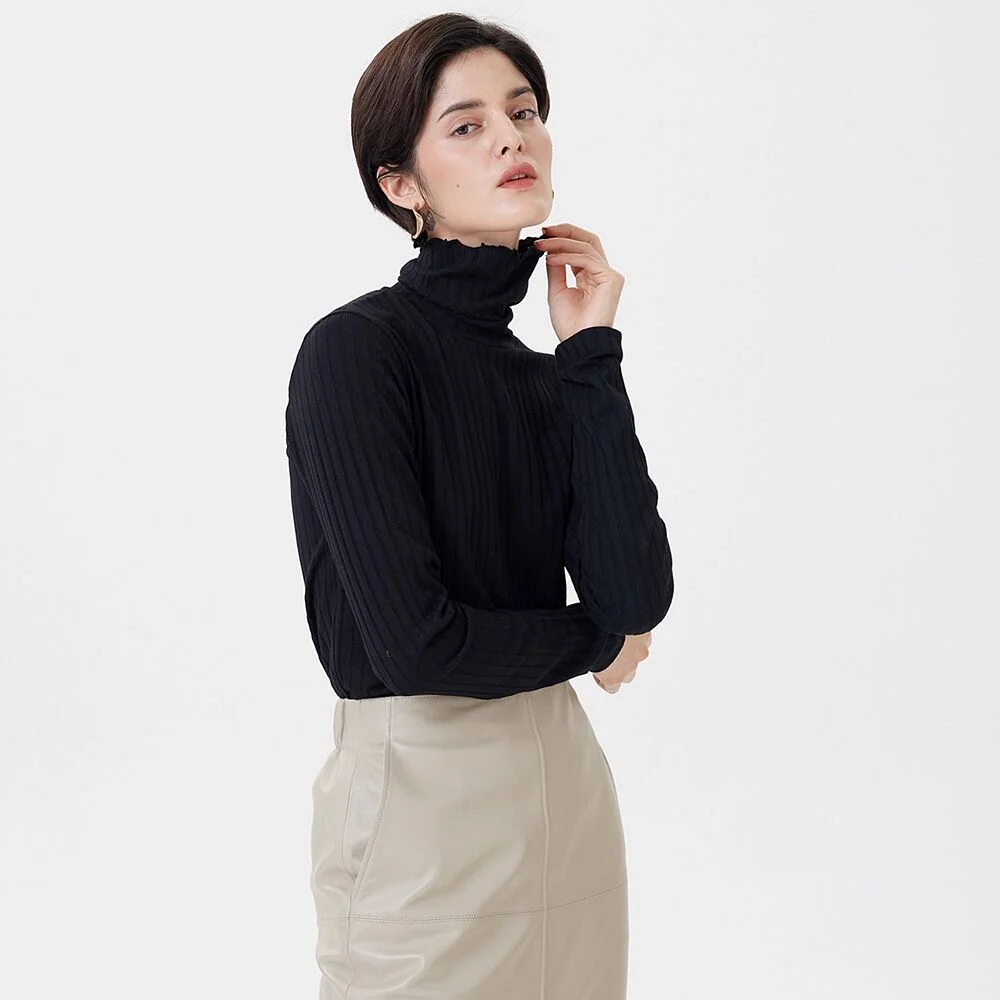 JERSEY REGULAR TURTLENECK BLACK