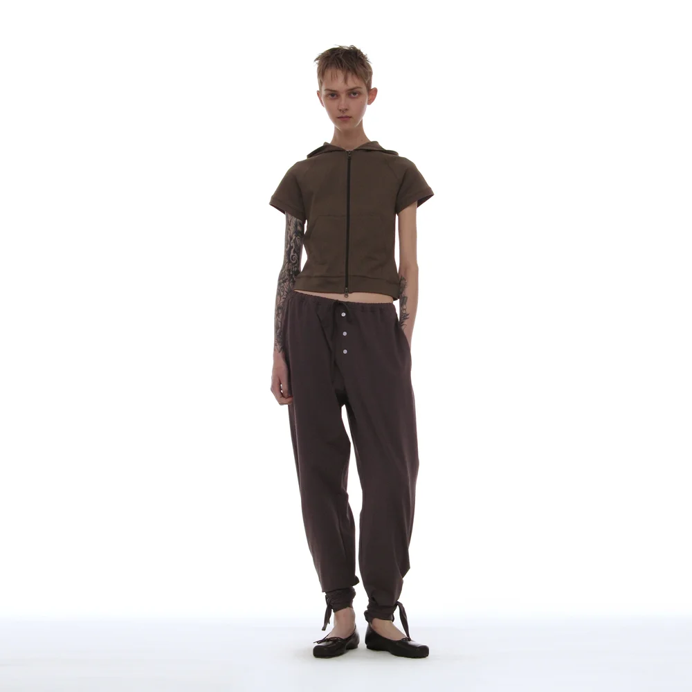 PWC TIE-UP HEM JERSEY TROUSERS_CHARCOAL