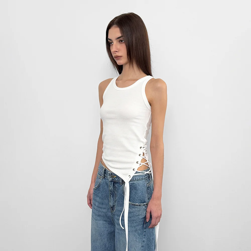 String Layered Sleeveless_White