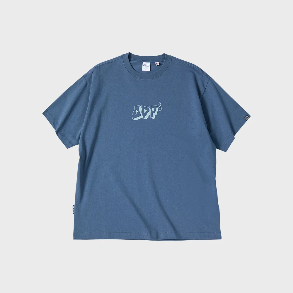 塗鴉 標誌 短袖 T恤 (藍色)