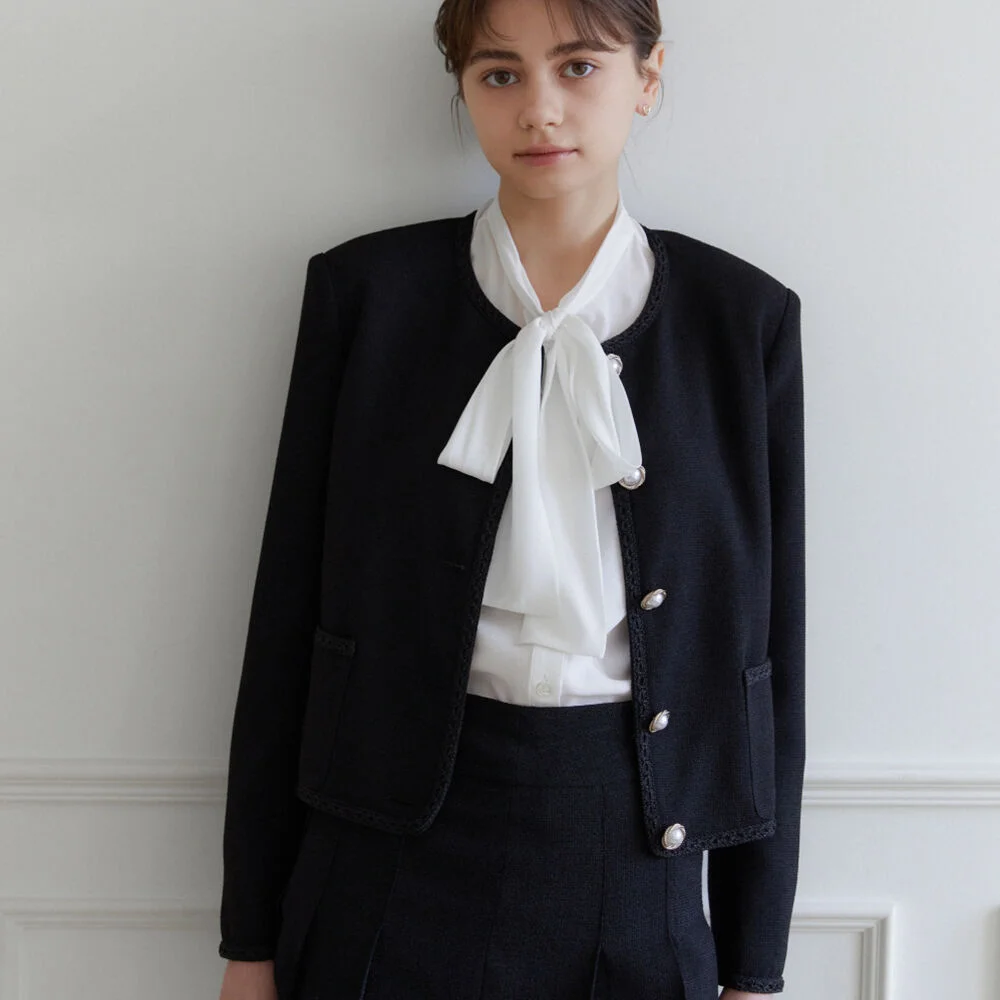 Black Tweed over-fit Jacket