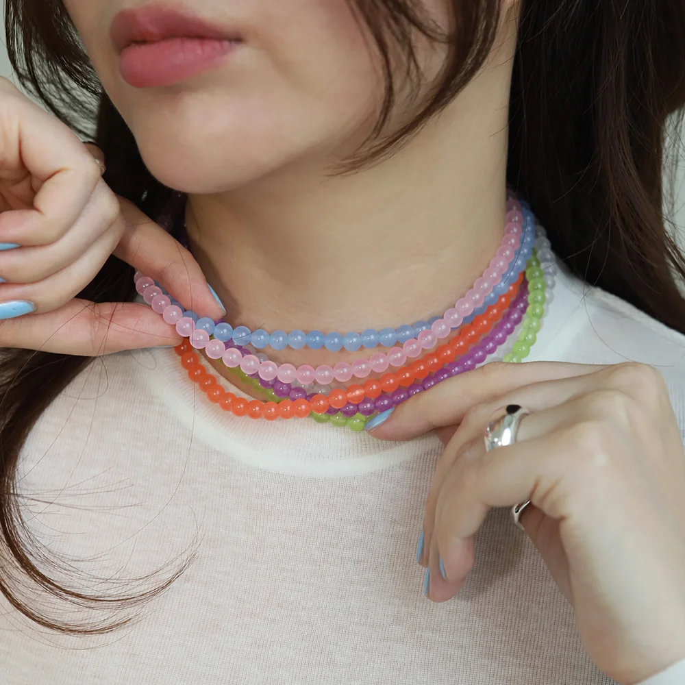 925silver Candy Gemstone Necklace / 6color