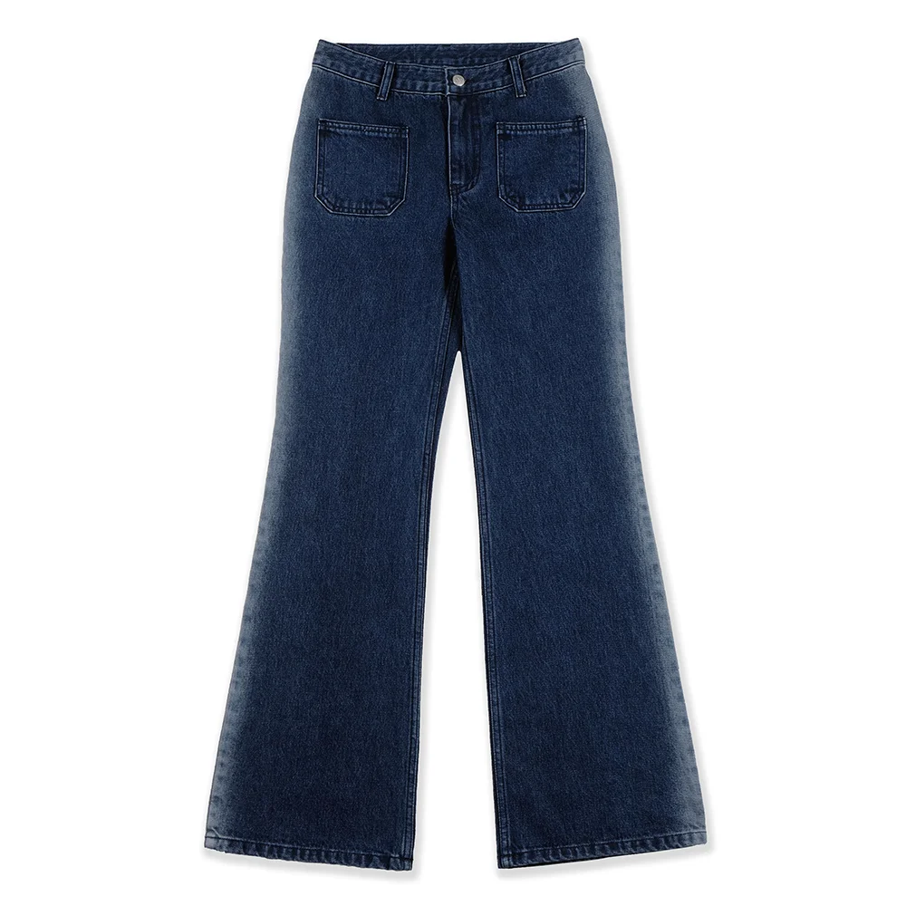 SIDE BLEACHED LINE DENIM PANTS_BLUE