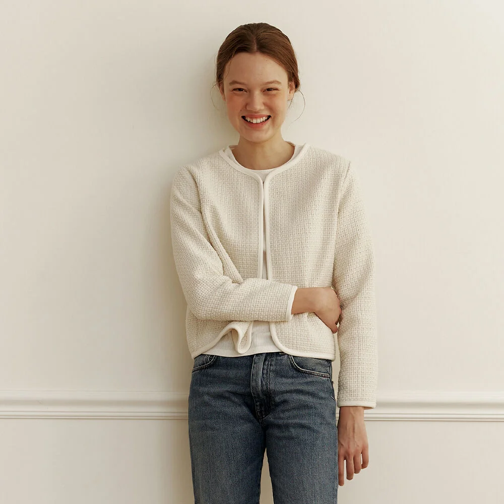 Simple Tweed Cardign JK 簡約 粗花呢 開襟外套 外套