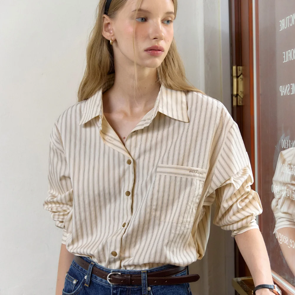 Olsen Stripe Shirt - Beige