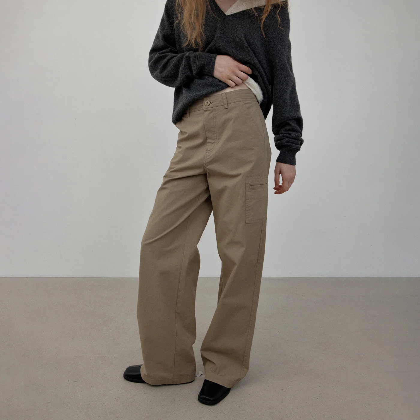 Justin cotton pocket pants (beige)