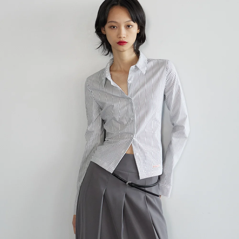 STRIPE SLIM FIT SHIRTS IVORY