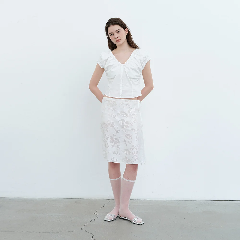 Rose Layered Skirt-White