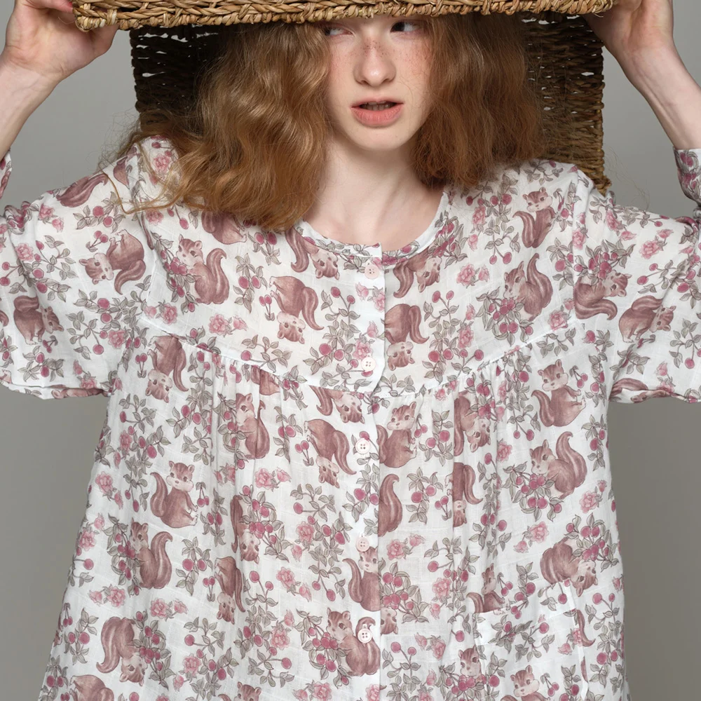 vintage plum rose pajama (睡衣)