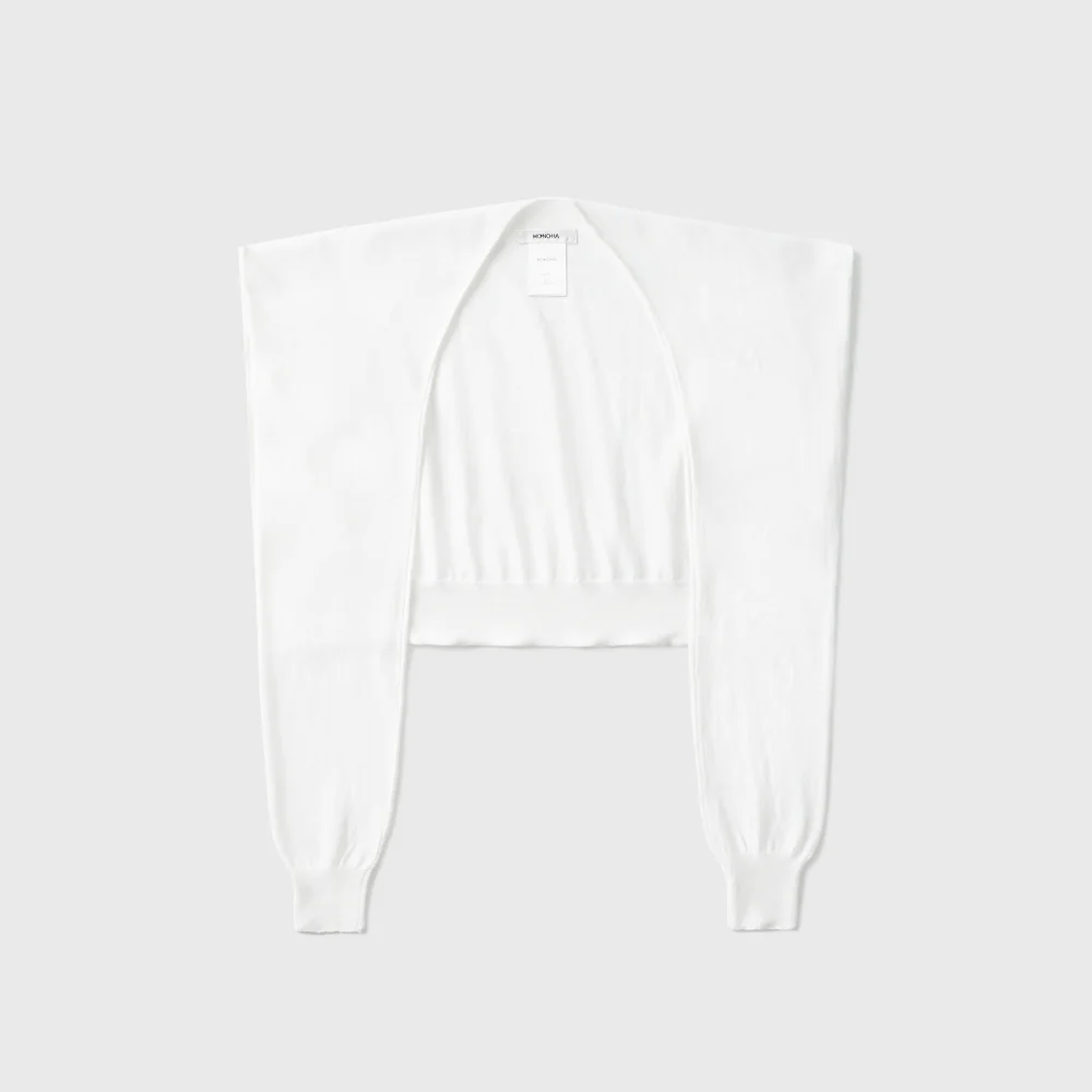 U-Shaped Knit Scarf (White)