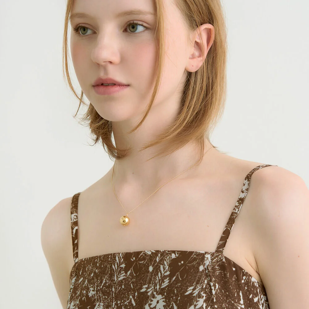 Solid simple ball necklace - 2color