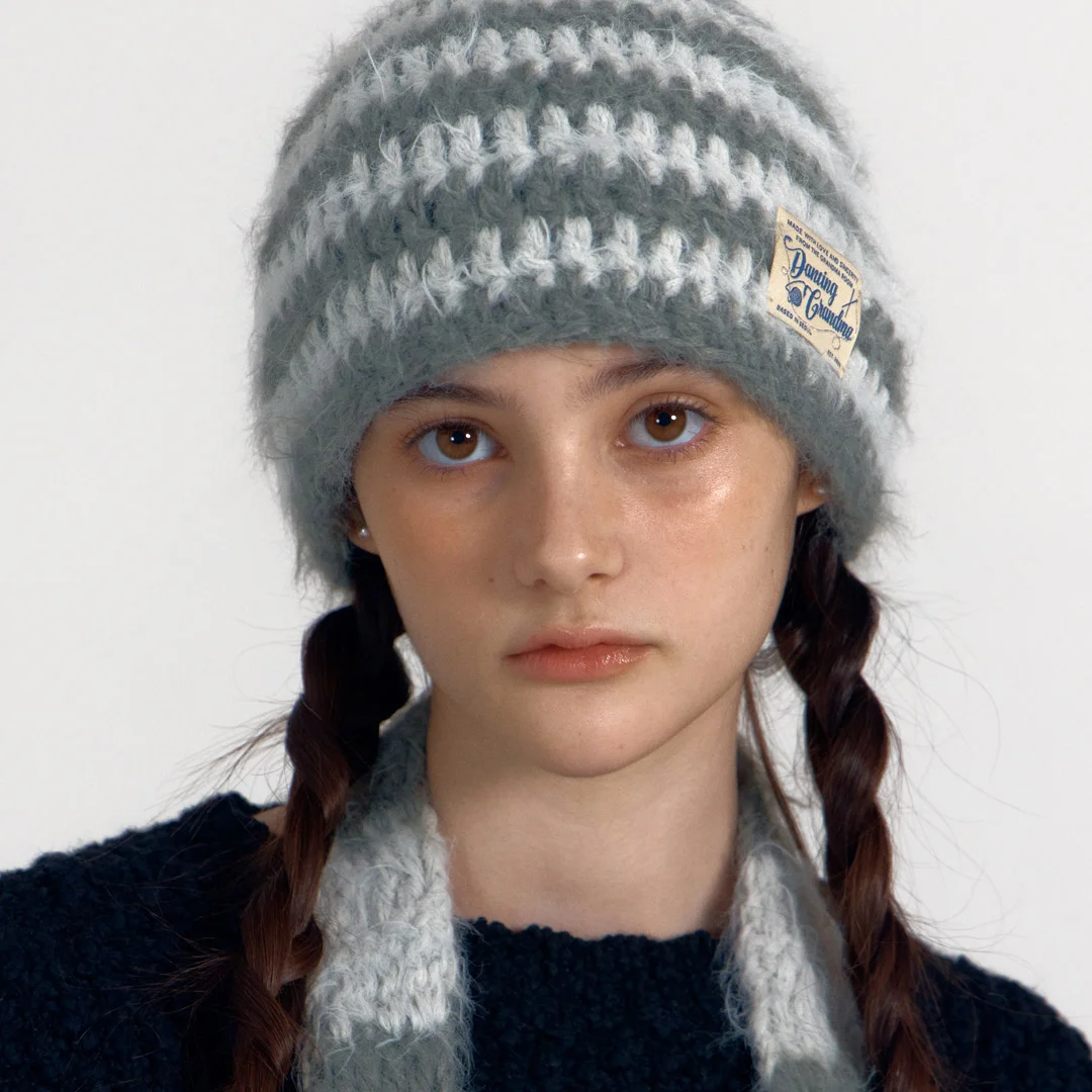 SOFT STRIPE BEANIE : FOG GRAY