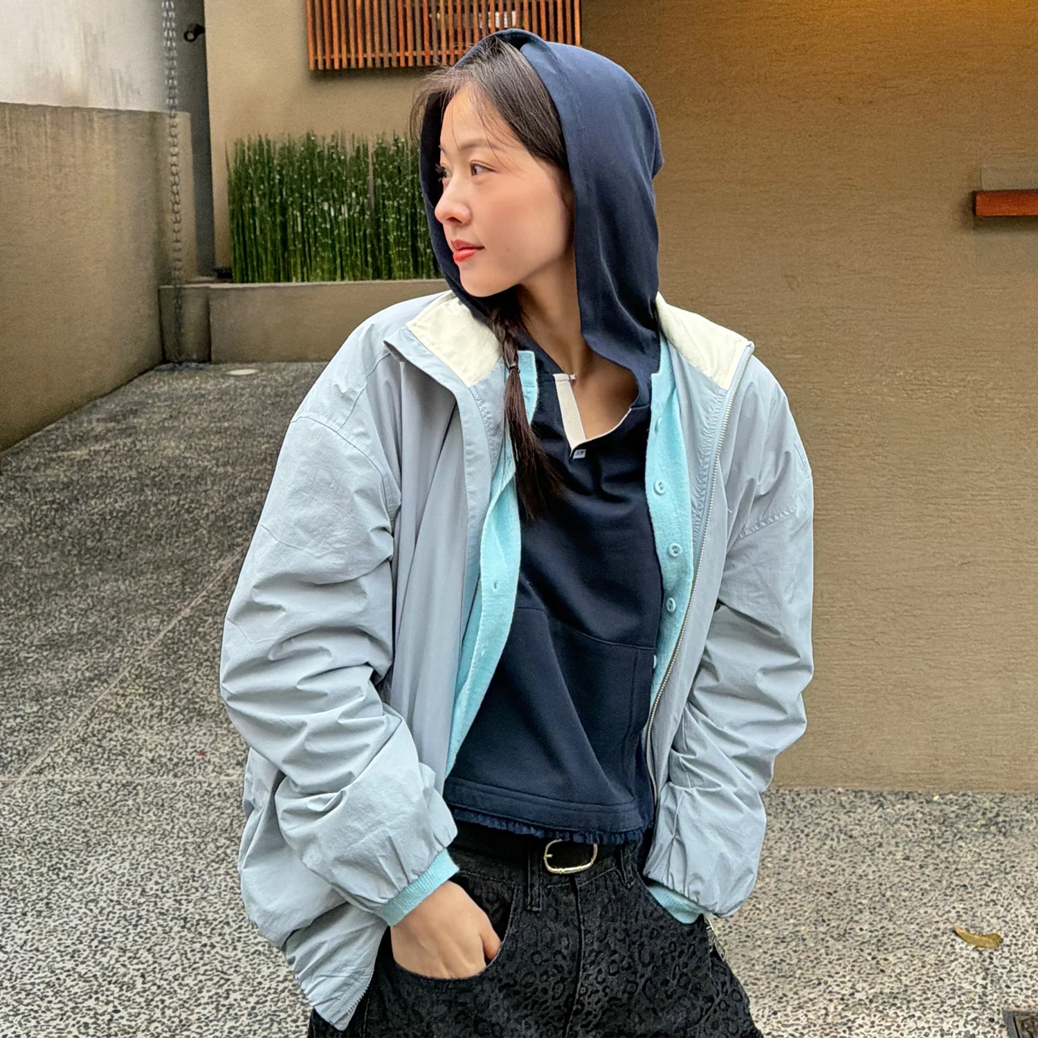 Lazy 尼龍 外套_Light Blue