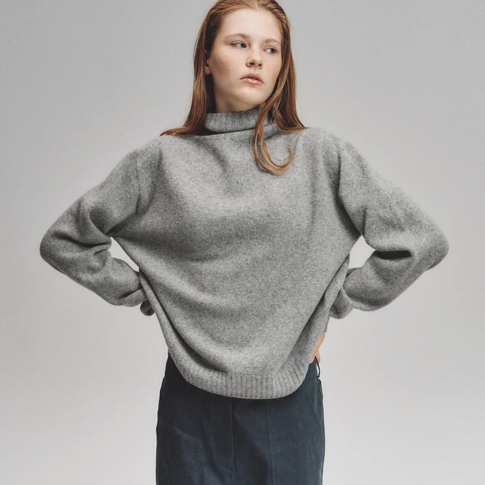 Fine turtle neck knit (melange)